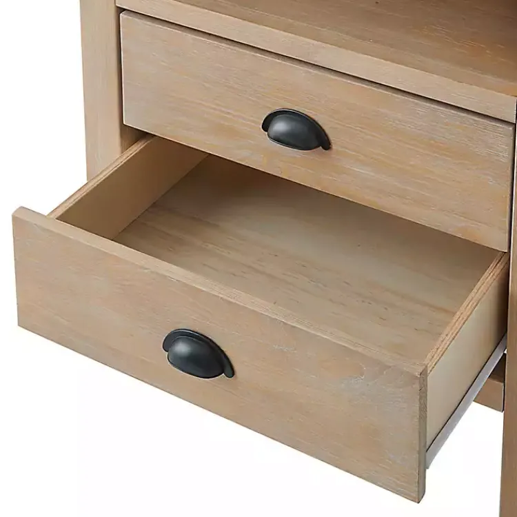 Kirklands Home Nightstands|Natural Wood Grain Open Storage Nightsd Tan