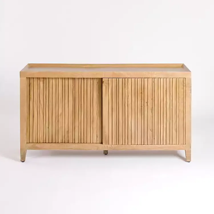Kirklands Home Cabinets & Sideboards|Natural Wood Hughes Sliding Door Cabinet Tan