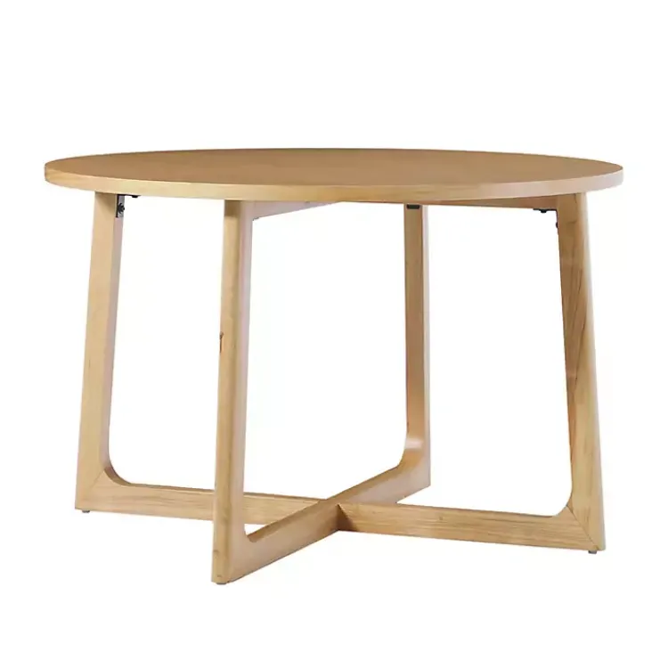 Kirklands Home Dining Tables|Natural Wood Modern Round Dining Table Tan