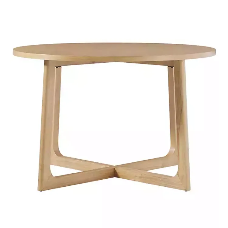 Kirklands Home Dining Tables|Natural Wood Modern Round Dining Table Tan