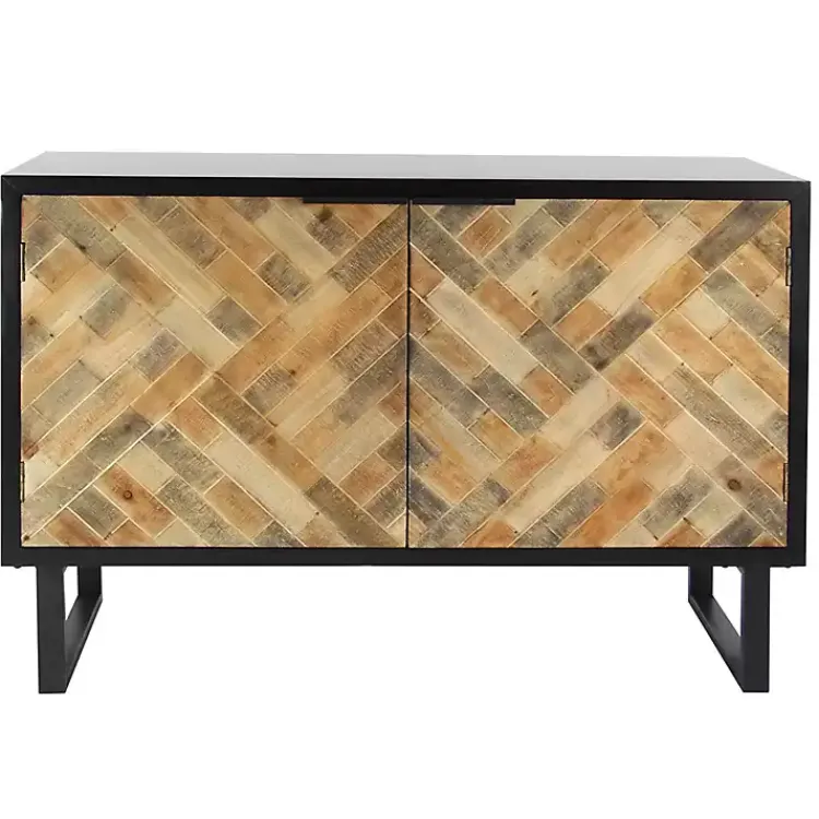 Kirklands Home Cabinets & Sideboards|Natural Wood Mosaic Paneling Cabinet
