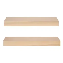 Kirklands Home Shelves|Natural Wood 2-pc. Floating Shelves, 24 in.