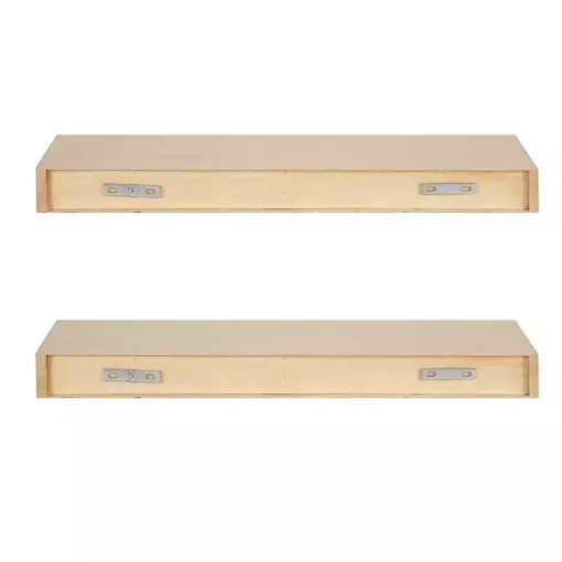 Kirklands Home Shelves|Natural Wood 2-pc. Floating Shelves, 24 in.