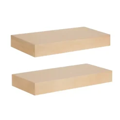 Kirklands Home Shelves|Natural Wood 2-pc. Floating Shelves, 18 in.