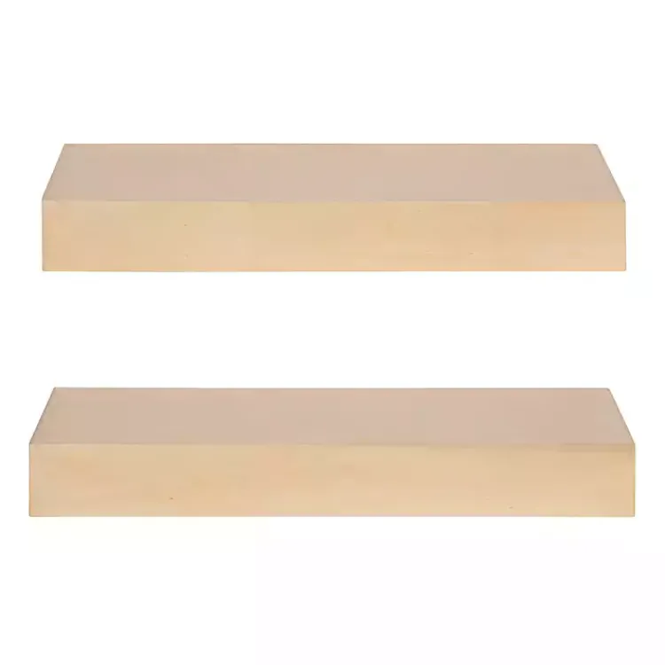 Kirklands Home Shelves|Natural Wood 2-pc. Floating Shelves, 18 in.