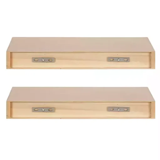 Kirklands Home Shelves|Natural Wood 2-pc. Floating Shelves, 18 in.