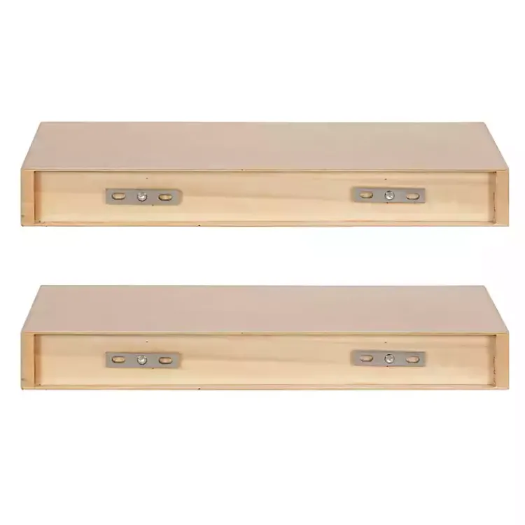 Kirklands Home Shelves|Natural Wood 2-pc. Floating Shelves, 18 in.