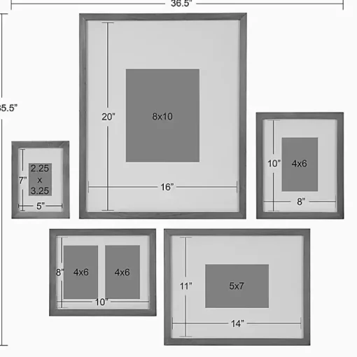 Kirklands Home Gallery Wall Frames|Natural Wood 5-pc. Gallery Wall Picture Frame Set