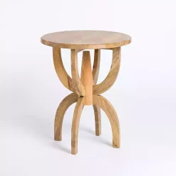 Kirklands Home Accent & End Tables|Natural Wood Round Dori Side Table Tan