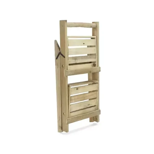 Kirklands Home Planters|Natural Wood 2-Tier Folding Plant Stand, 30 in. Brown