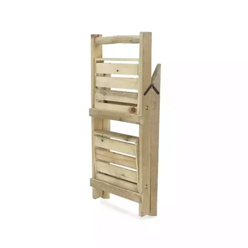 Kirklands Home Planters|Natural Wood 2-Tier Folding Plant Stand, 30 in. Brown