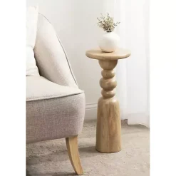 Kirklands Home Accent & End Tables|Natural Wood Tirollo Accent Table Tan