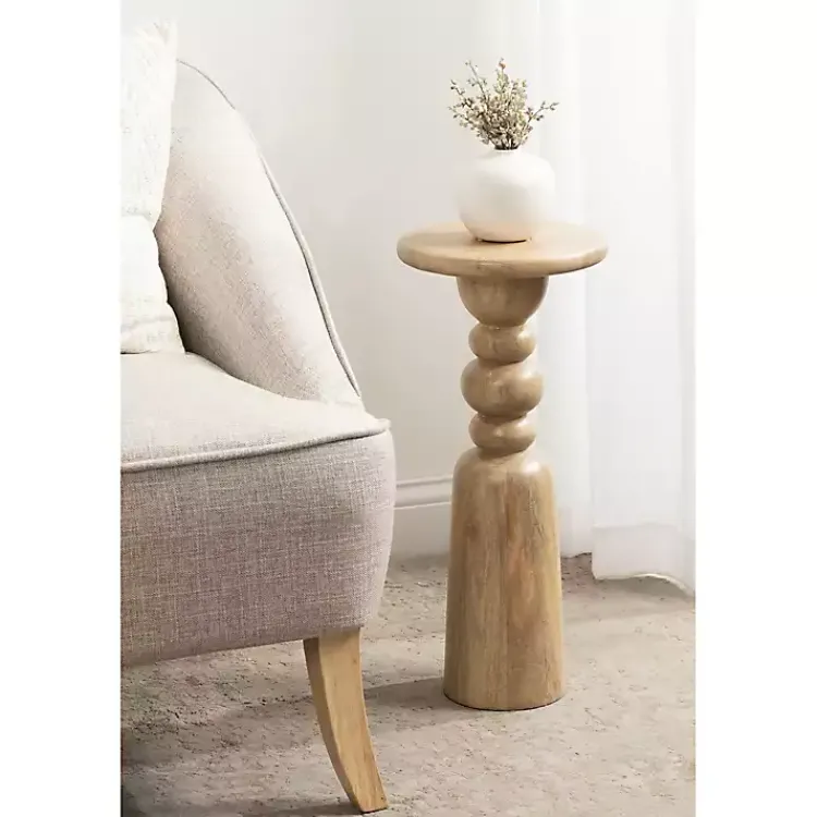 Kirklands Home Accent & End Tables|Natural Wood Tirollo Accent Table Tan