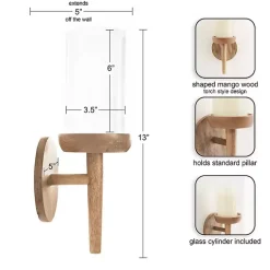 Natural Wood Torch Sconce Sconces