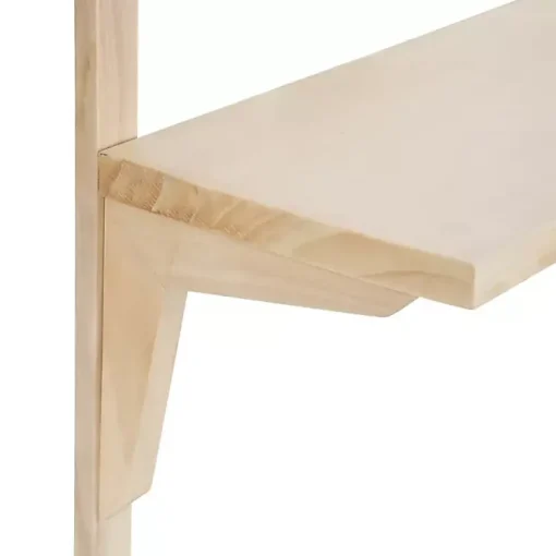 Kirklands Home Shelves|Natural Wood Traditional Two-Tiered Wall Shelf Tan