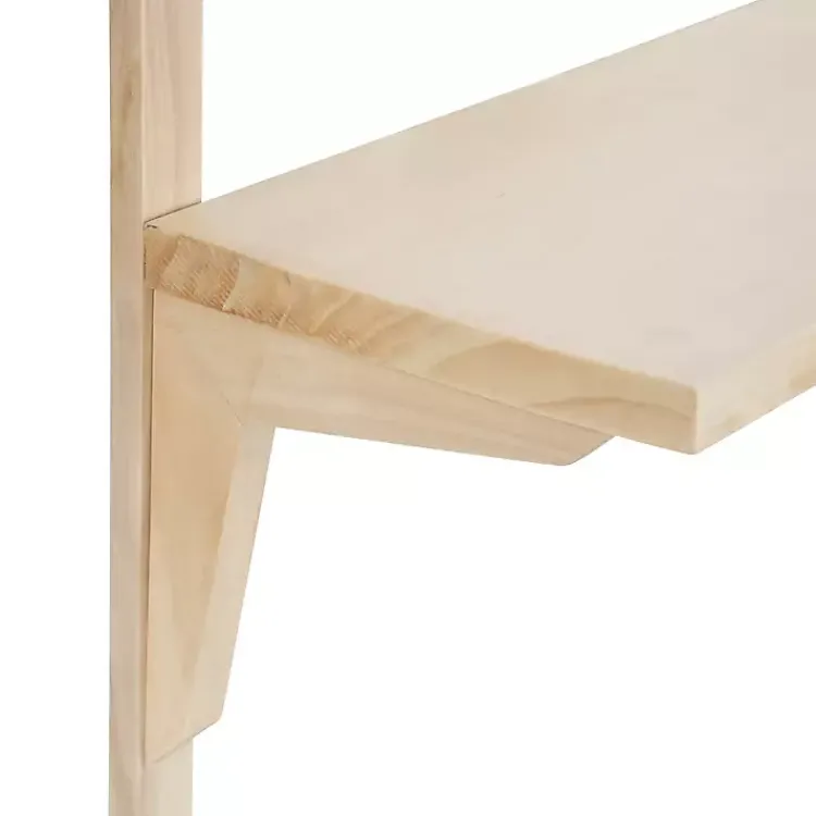 Kirklands Home Shelves|Natural Wood Traditional Two-Tiered Wall Shelf Tan