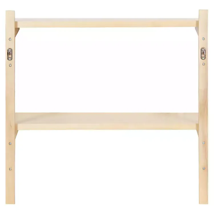 Kirklands Home Shelves|Natural Wood Traditional Two-Tiered Wall Shelf Tan
