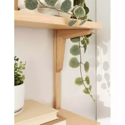 Kirklands Home Shelves|Natural Wood Traditional Two-Tiered Wall Shelf Tan
