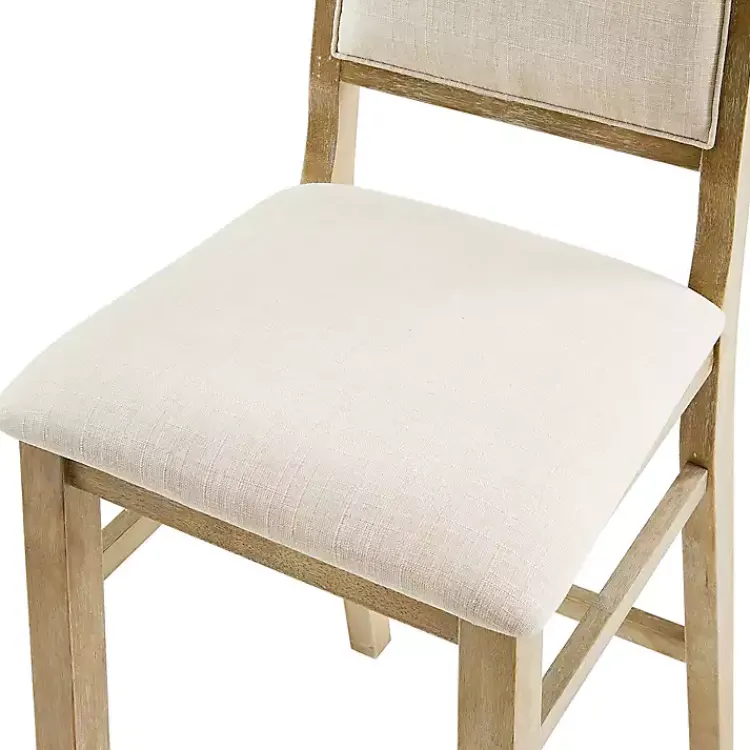 Kirklands Home Bar Stools & Counter Height Stools|Natural Wood Upholstered Counter Stools, Set of 2 Tan