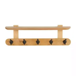 Kirklands Home Shelves|Natural Wood Wall Shelf with Hooks