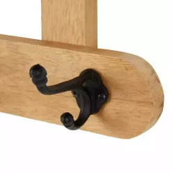 Kirklands Home Shelves|Natural Wood Wall Shelf with Hooks
