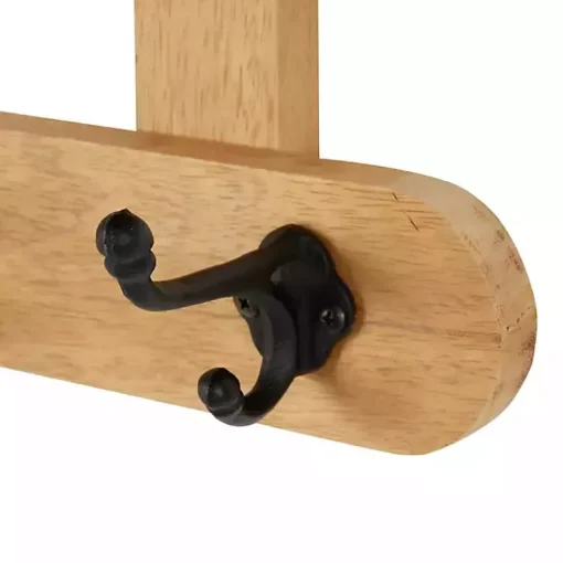 Kirklands Home Shelves|Natural Wood Wall Shelf with Hooks