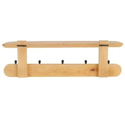 Kirklands Home Shelves|Natural Wood Wall Shelf with Hooks