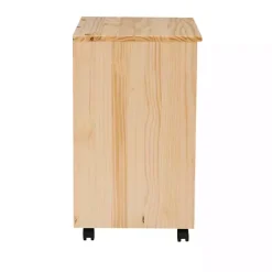 Kirklands Home Office Furniture|Natural Wood Wide 6-Drawer Cary Storage Cart Tan
