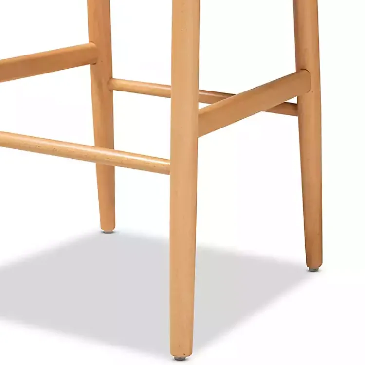Kirklands Home Bar Stools & Counter Height Stools|Natural Wood Woven Yarn Seat Bar Stools, Set of 2 Tan
