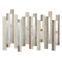 Kirklands Home Wall Plaques|Natural Wooden Planks Mirrored Wall Plaque Tan