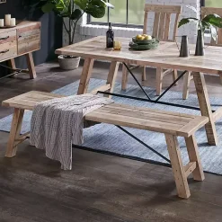 Kirklands Home Benches & Ottomans|Natural Wooden Sonoma Dining Bench Tan