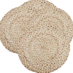 Kirklands Home Table Linens|Natural Woven Jute Placemats, Set of 4 Tan