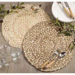 Kirklands Home Table Linens|Natural Woven Jute Placemats, Set of 4 Tan