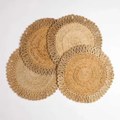 Kirklands Home Table Linens|Natural Woven Jute Placemat, Set of 4 Tan