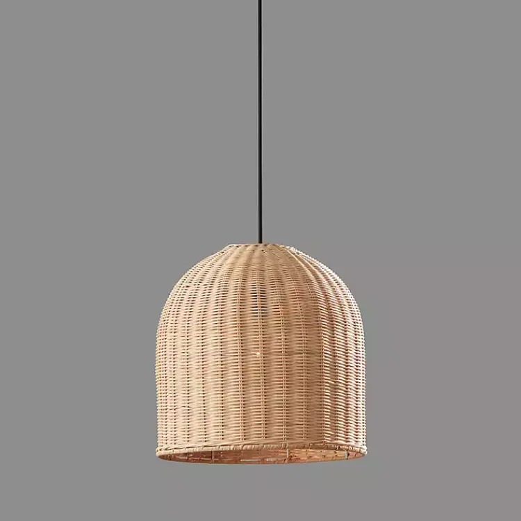 Kirklands Home Chandeliers & Pendant Lighting|Natural Woven Rat Pendant Light Tan