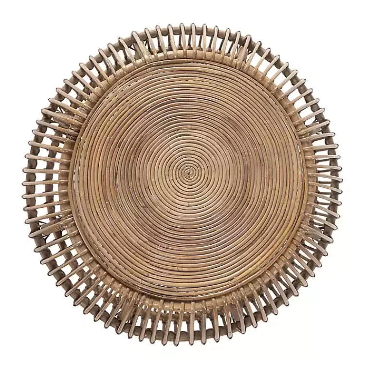 Kirklands Home Coffee Tables|Natural Woven Rat Round Coffee Table Tan