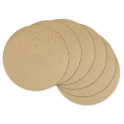 Kirklands Home Table Linens|Natural Woven Round Placemats, Set of 6 Tan