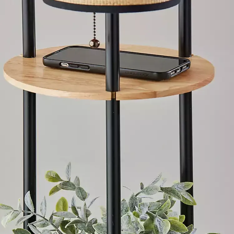 Kirklands Home Floor Lamps|Natural Woven Shade Trio Rowan Floor Lamp Tan