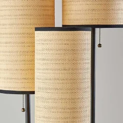Kirklands Home Floor Lamps|Natural Woven Shade Trio Rowan Floor Lamp Tan