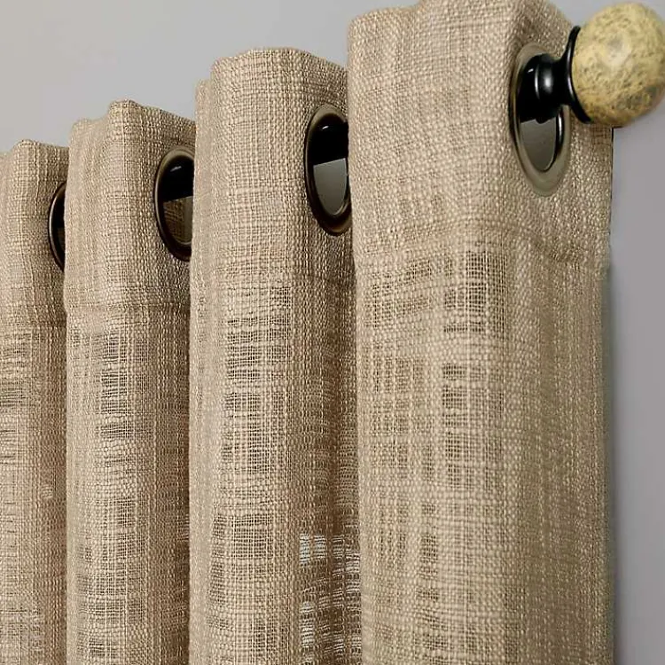 Kirklands Home Curtains & Drapes|Natural Woven Single Curtain Panel, 84 in. Tan