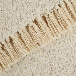 Natural Woven Zig Zag Throw Blankets & Throws