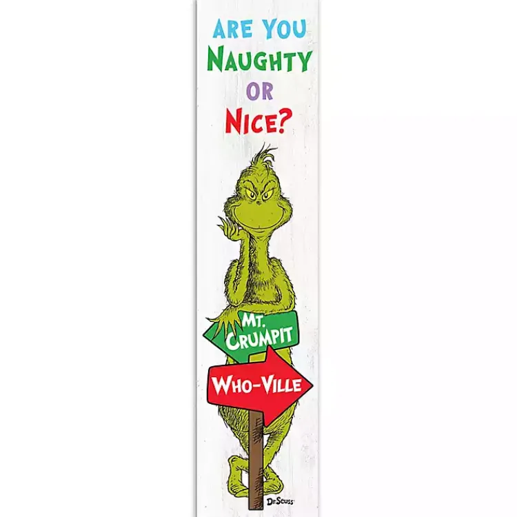 Best Naughty or Nice The Grinch Porch Board Outdoor Christmas Decorations