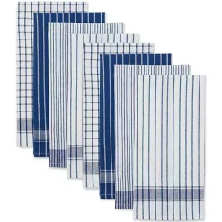Kirklands Home Kitchen Accessories|Nautical Blue Basic Assorted Dishtowels, Set of 8