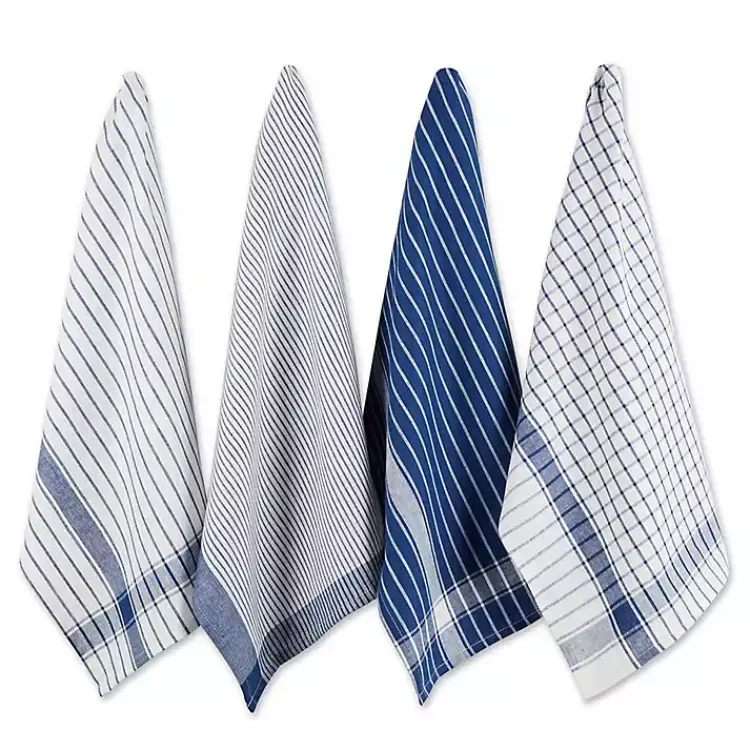Kirklands Home Kitchen Accessories|Nautical Blue Basic Assorted Dishtowels, Set of 8