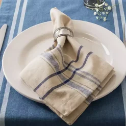 Kirklands Home Table Linens|Nautical French Stripe Napkins, Set of 6 Blue