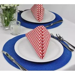 Kirklands Home Table Linens|Nautical Solid Round Placemats, Set of 6 Blue