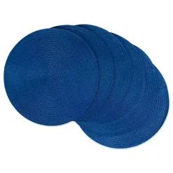 Kirklands Home Table Linens|Nautical Solid Round Placemats, Set of 6 Blue