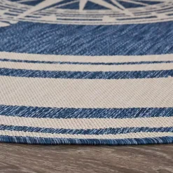 Kirklands Home Outdoor Rugs|Nautical Navigation Round Outdoor Area Rug