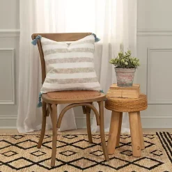 Hot Nautical Stripe & Blue Tassel Pillow Pillows