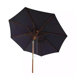 Kirklands Home Outdoor Accent Furniture|Navy 9 ft. Eucalyptus Outdoor Umbrella Blue
